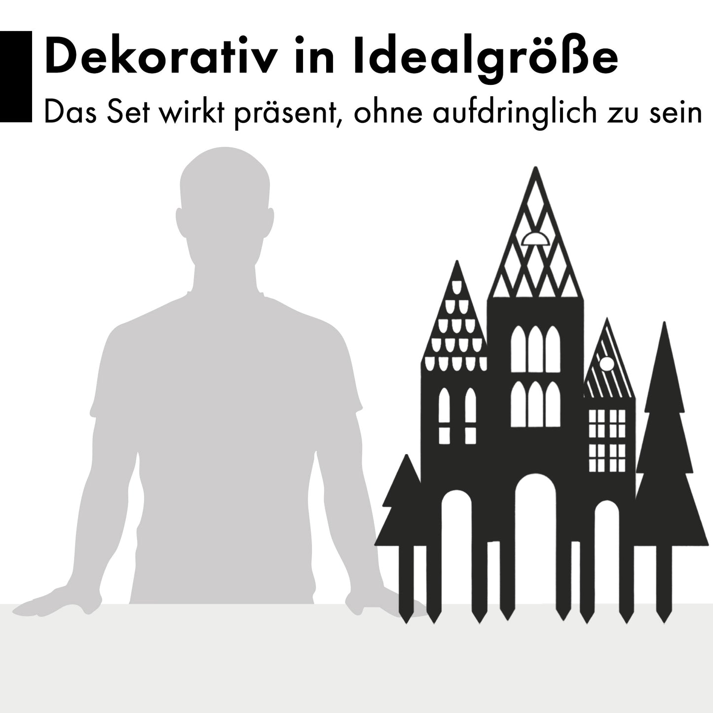 Gartenstecker-Set Häuser XXL