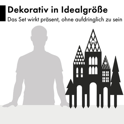 Gartenstecker-Set Häuser XXL