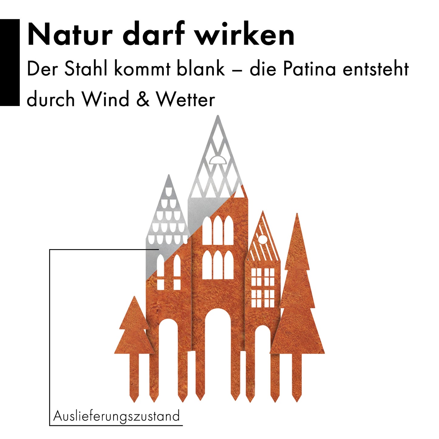 Gartenstecker-Set Häuser XXL