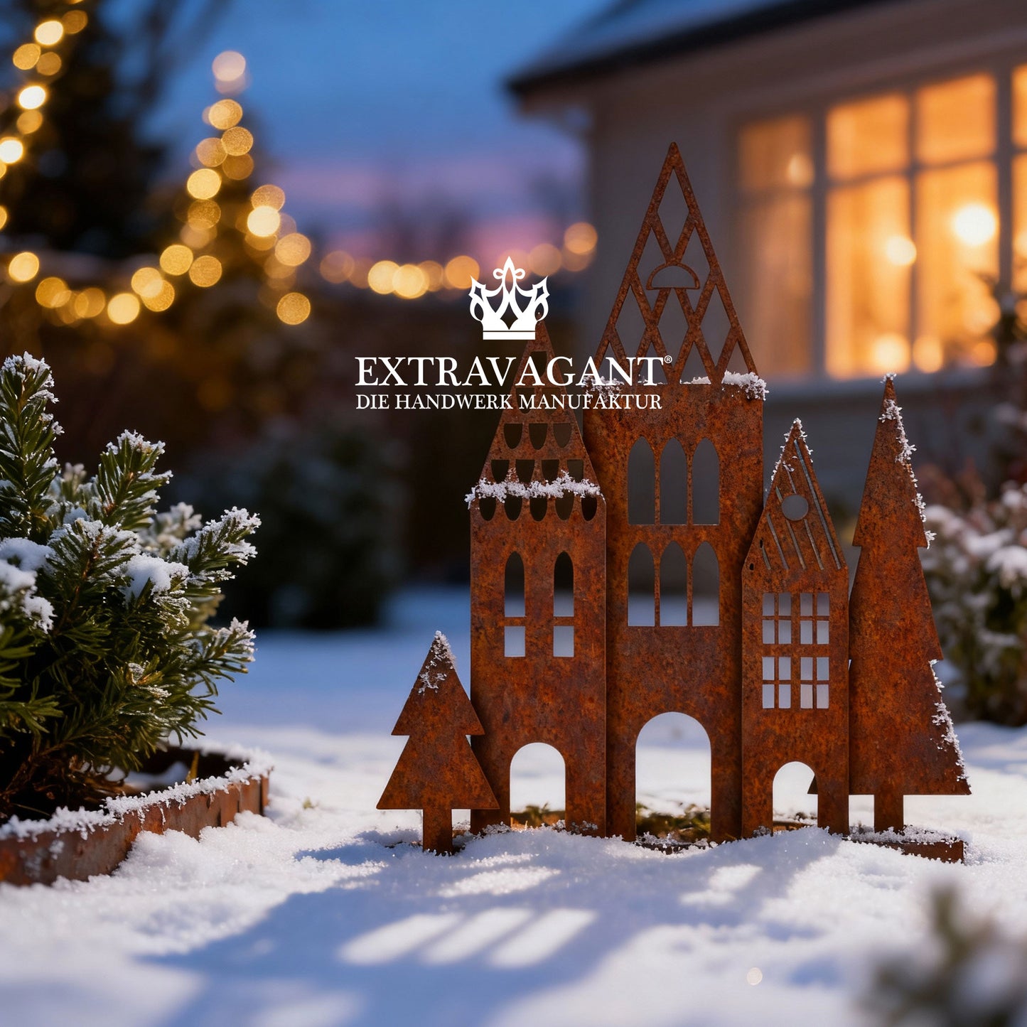 Gartenstecker-Set Häuser XXL