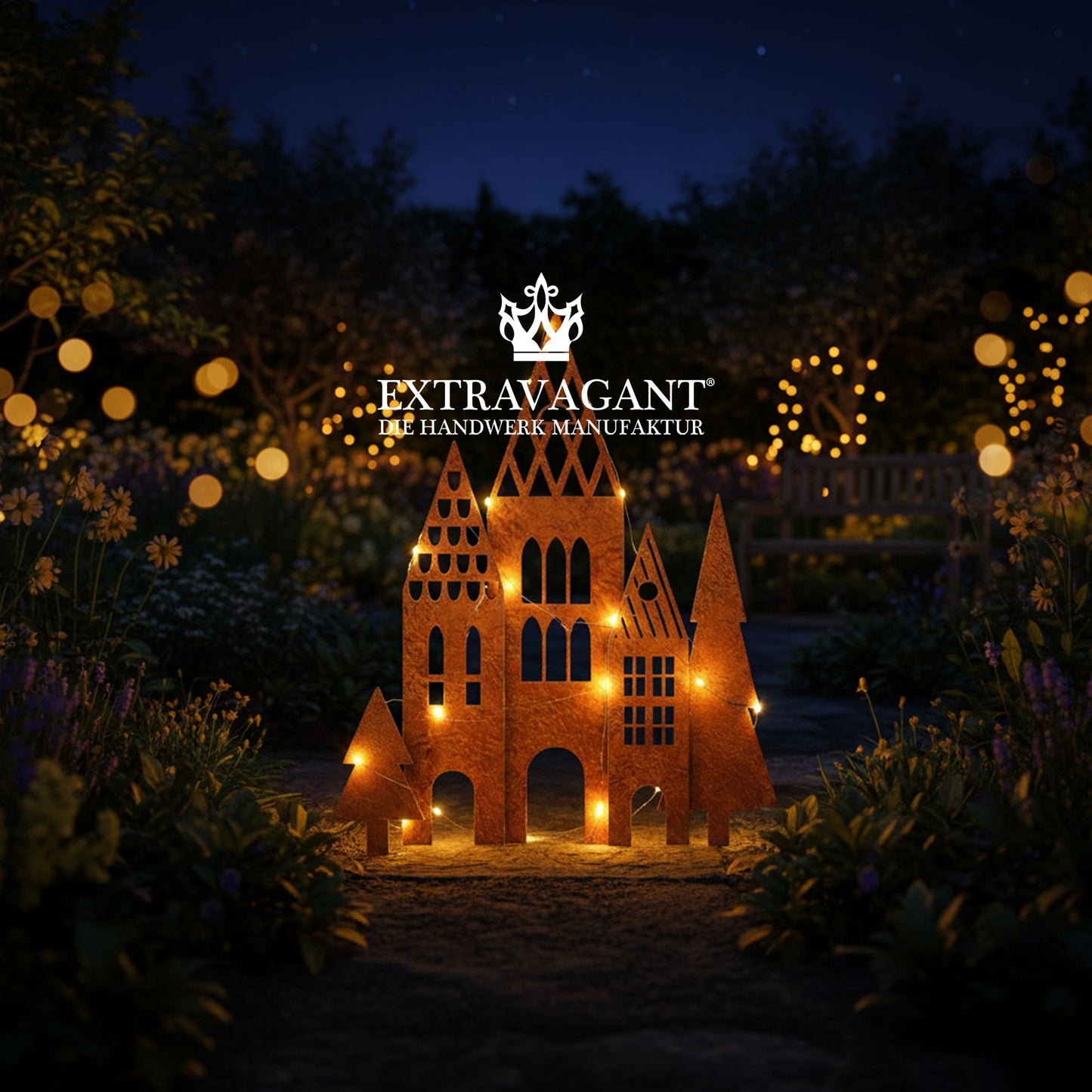 Gartenstecker-Set Häuser XXL