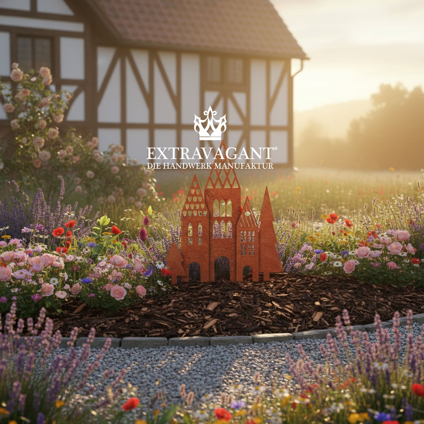 Gartenstecker-Set Häuser XXL