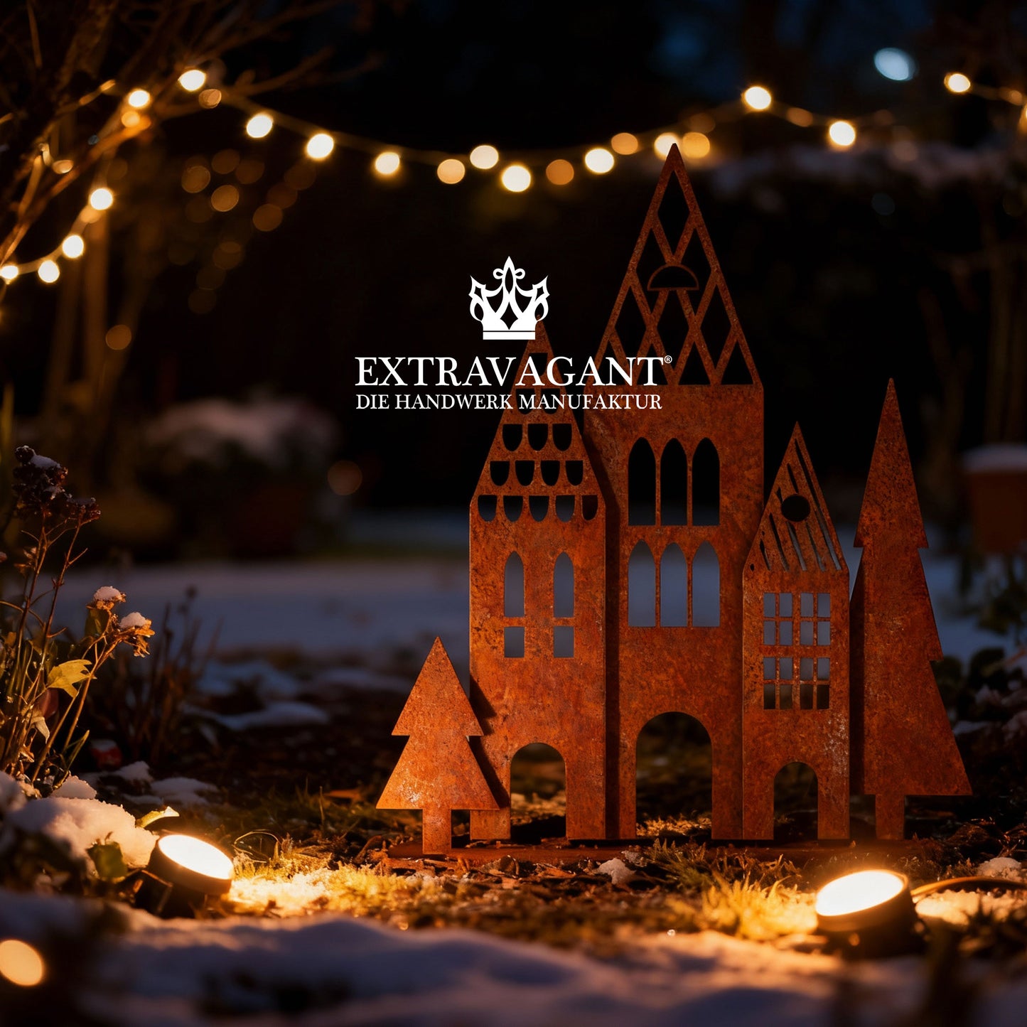 Gartenstecker-Set Häuser XXL