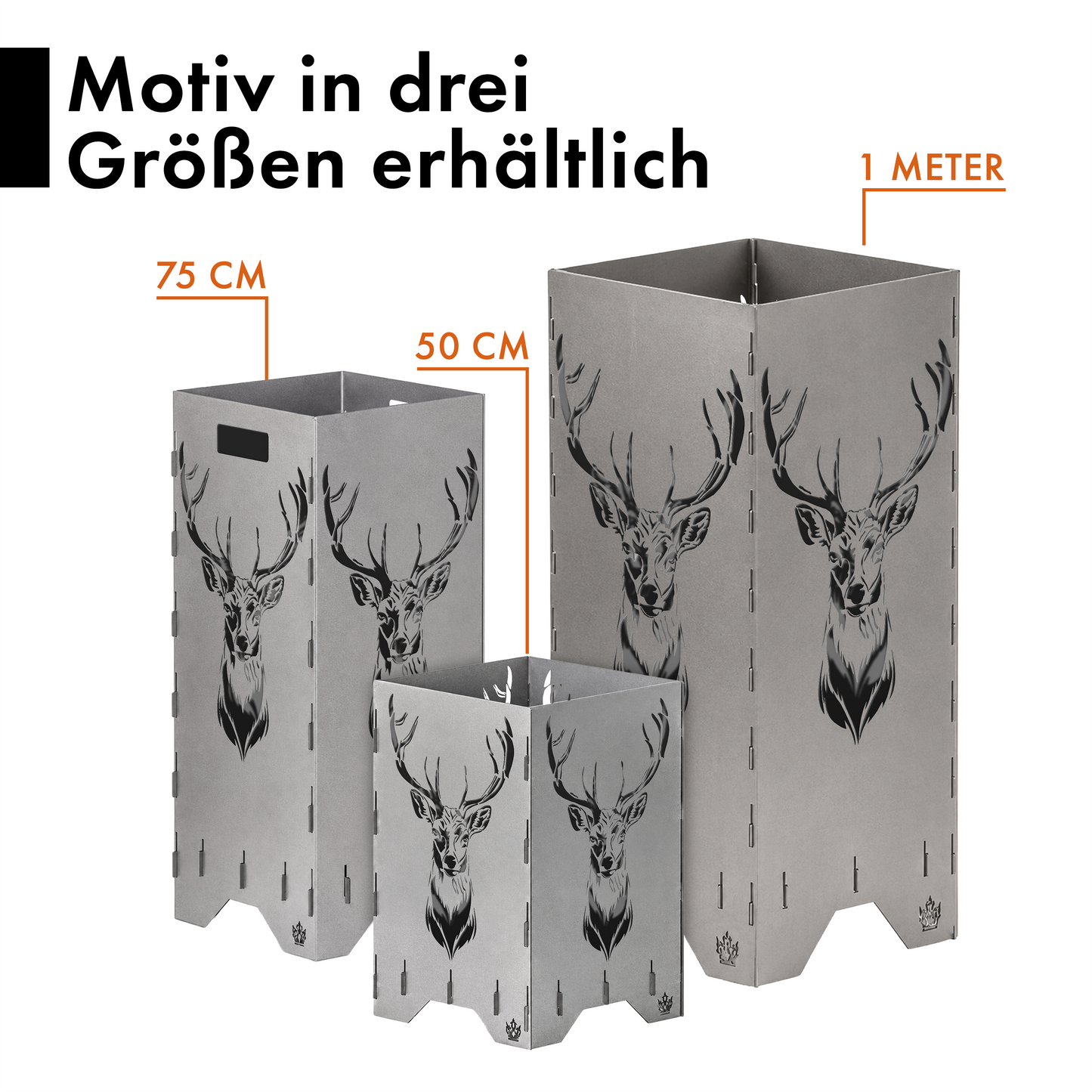 Feuertonne "Hirsch" in 3 Größen bis 1 m Höhe