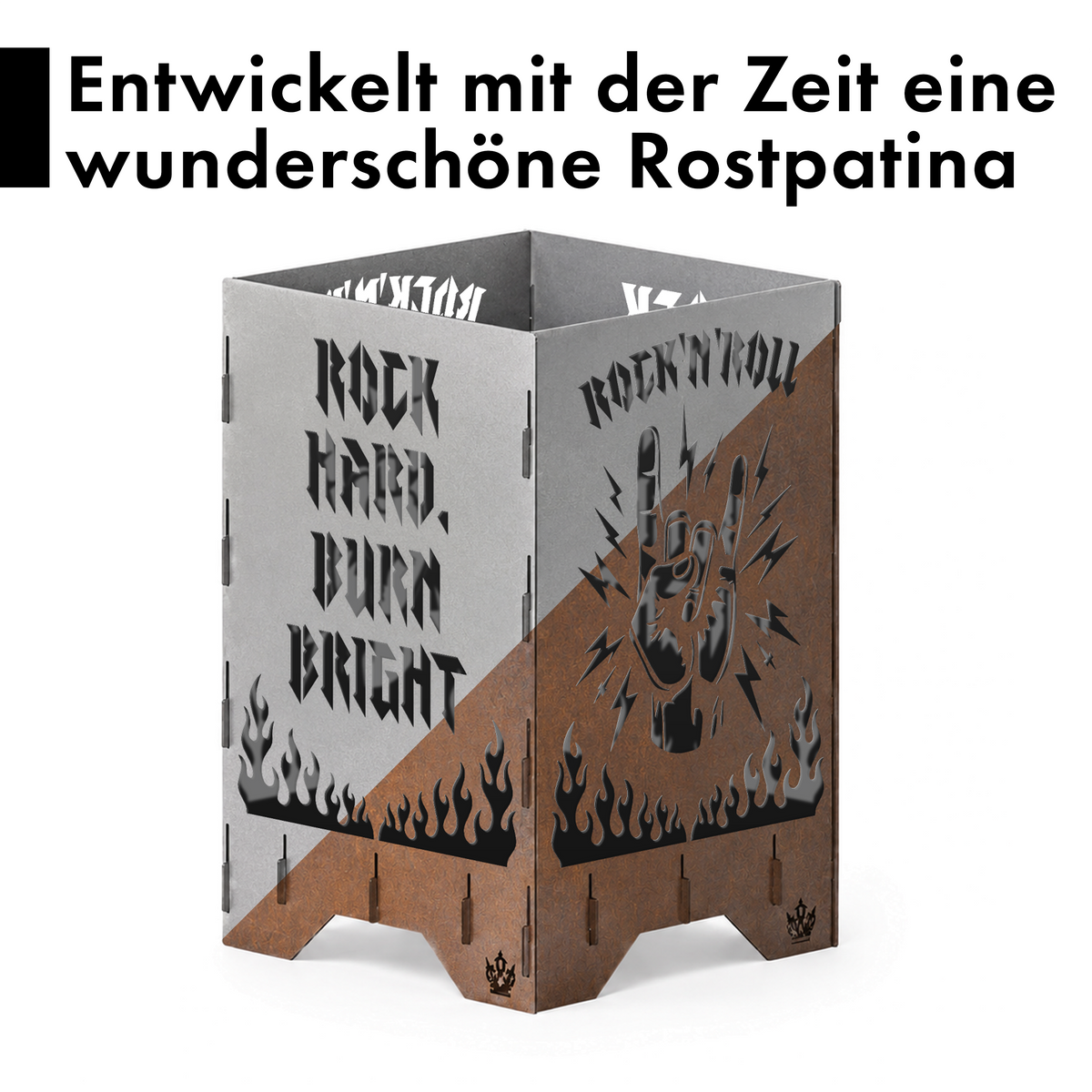 Feuertonne "Rock ’n’ Roll" in 3 Größen bis 1 m Höhe