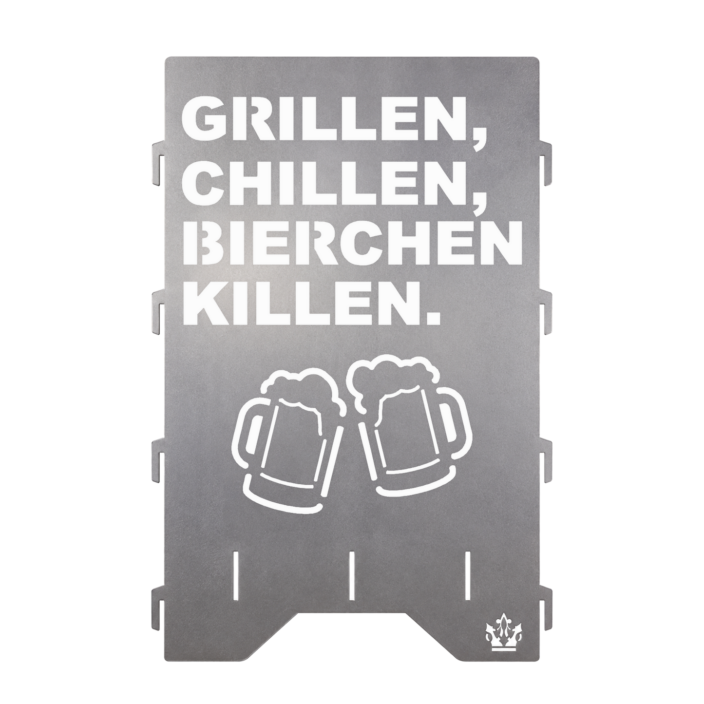 Feuertonne "Grillen, chillen" in 3 Größen bis 1 m Höhe