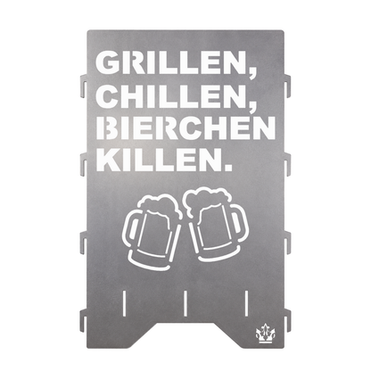 Feuertonne "Grillen, chillen" in 3 Größen bis 1 m Höhe