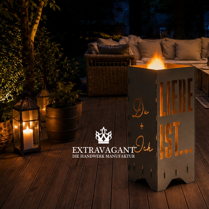 Fire barrel, fire basket, fire column, fireplace | Love motif
