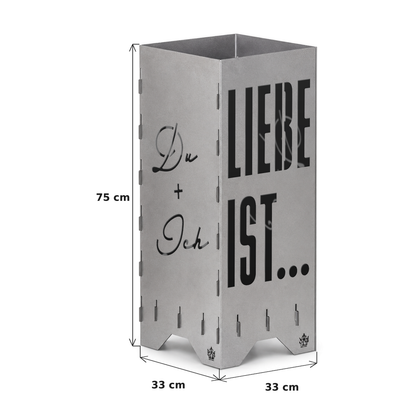 Fire barrel, fire basket, fire column, fireplace | Love motif