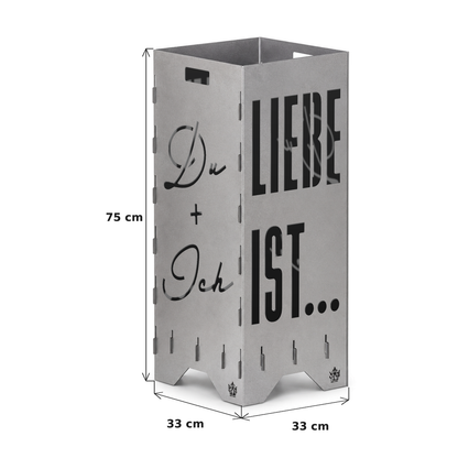 Fire barrel, fire basket, fire column, fireplace | Love motif