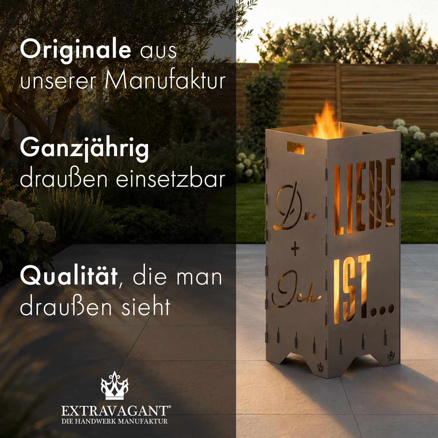 Fire barrel, fire basket, fire column, fireplace | Love motif