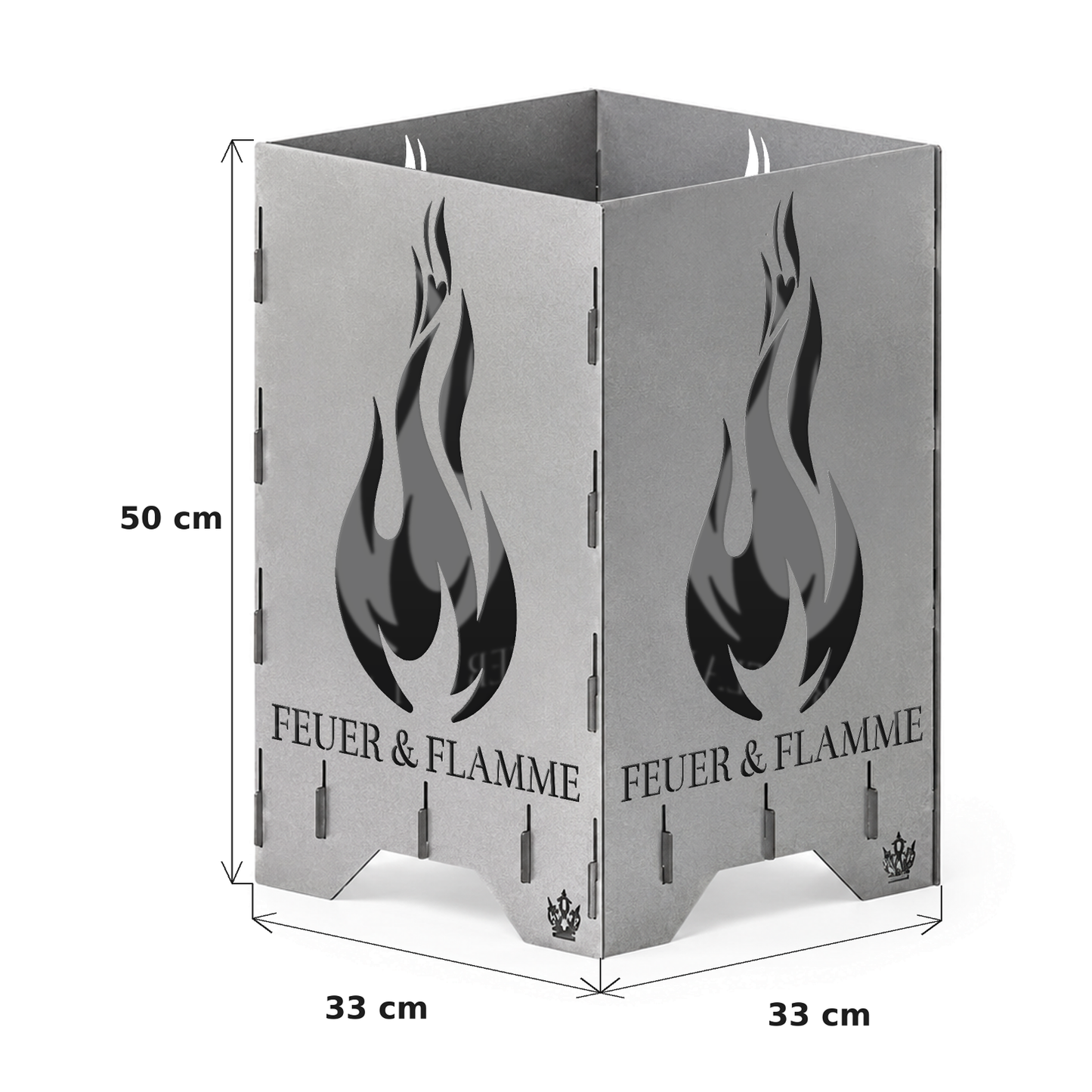 Feuertonne "Feuer & Flamme" in 3 Größen bis 1 m Höhe