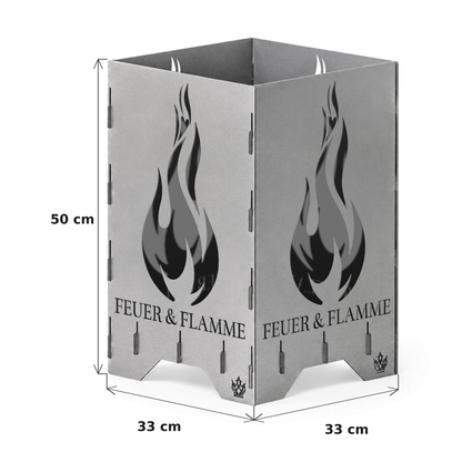 Feuertonne "Feuer & Flamme" in 3 Größen bis 1 m Höhe