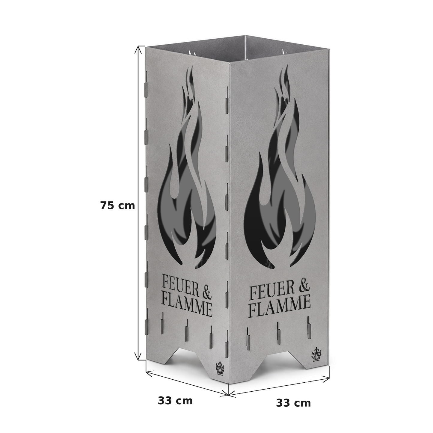 Feuertonne "Feuer & Flamme" in 3 Größen bis 1 m Höhe