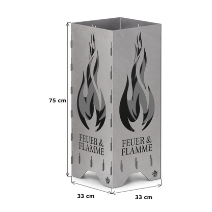 Feuertonne "Feuer & Flamme" in 3 Größen bis 1 m Höhe