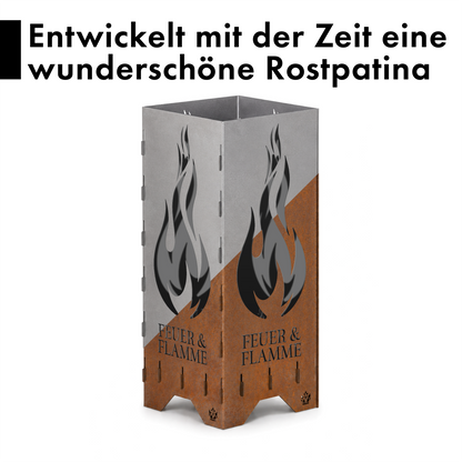 Feuertonne "Feuer & Flamme" in 3 Größen bis 1 m Höhe