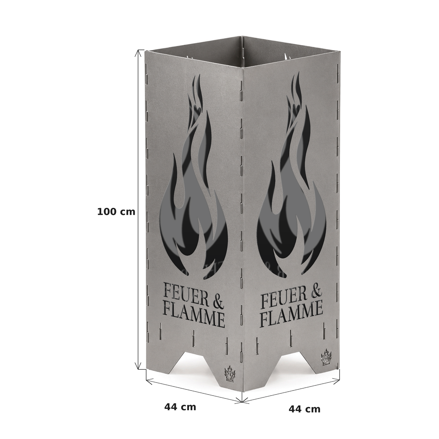 Feuertonne "Feuer & Flamme" in 3 Größen bis 1 m Höhe