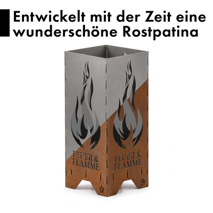 Feuertonne "Feuer & Flamme" in 3 Größen bis 1 m Höhe