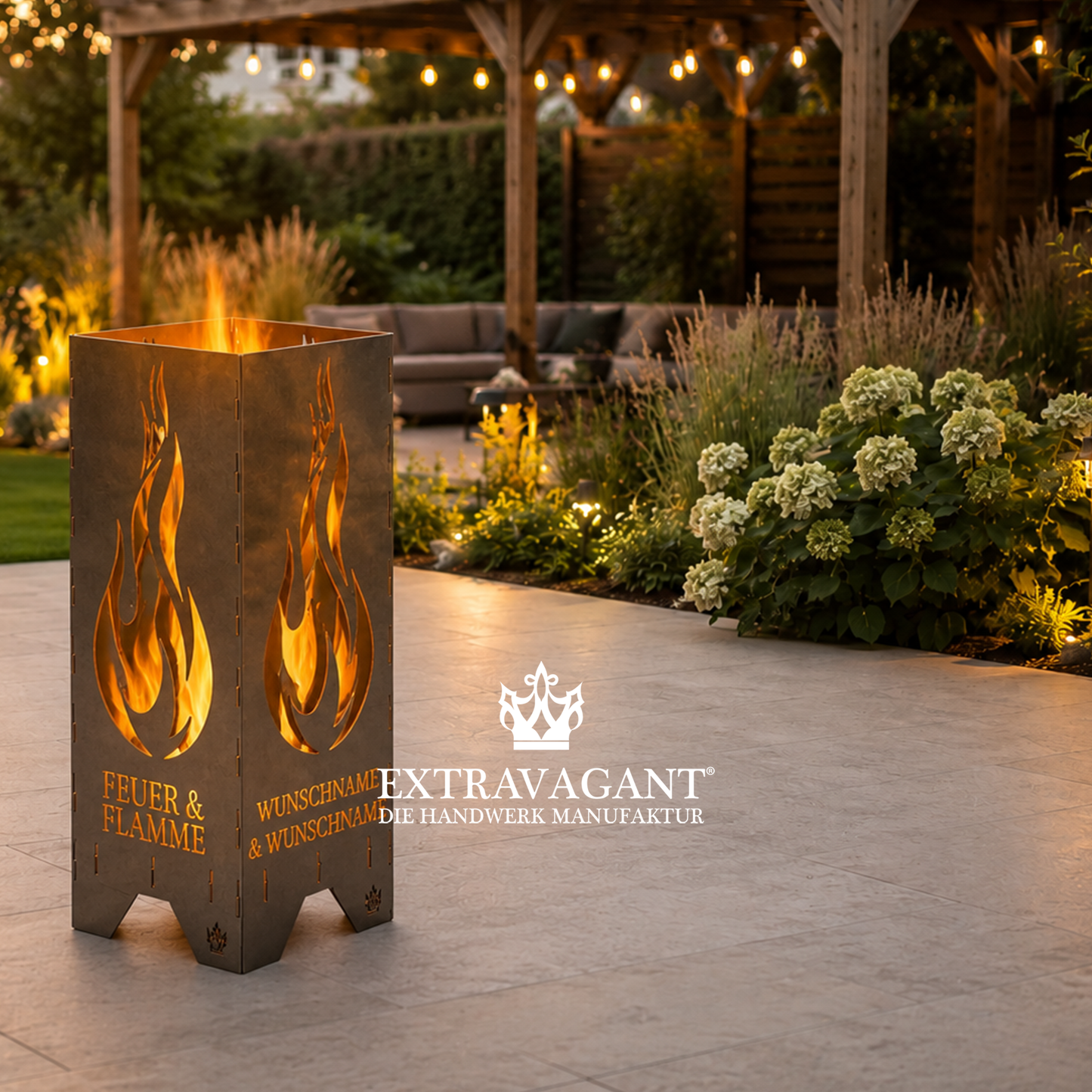 Fire barrel, fire basket, fire column, fireplace | Love motif