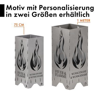 Fire barrel, fire basket, fire column, fireplace | Love motif
