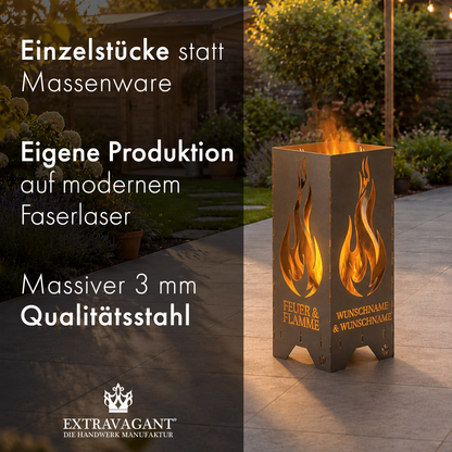 Fire barrel, fire basket, fire column, fireplace | Love motif
