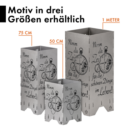 Feuertonne "Nimm dir Zeit" in 3 Größen bis 1 m Höhe