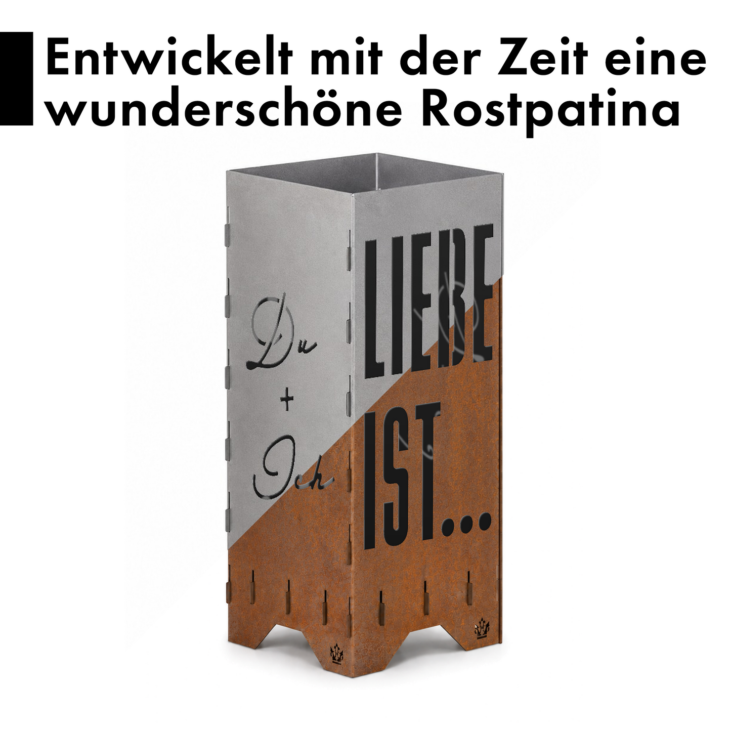 Feuertonne "Nimm dir Zeit" in 3 Größen bis 1 m Höhe