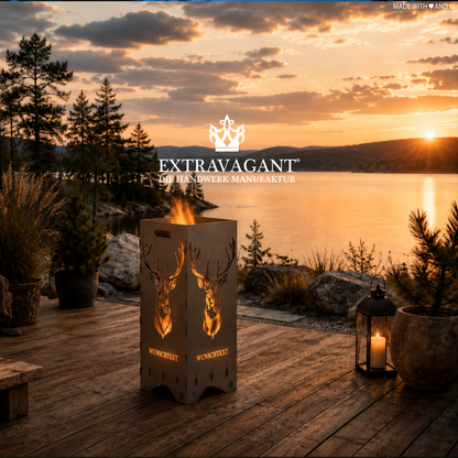 Fire barrel, fire basket, fire column, fireplace | Love motif