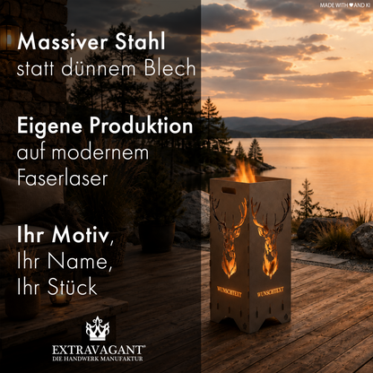 Fire barrel, fire basket, fire column, fireplace | Love motif