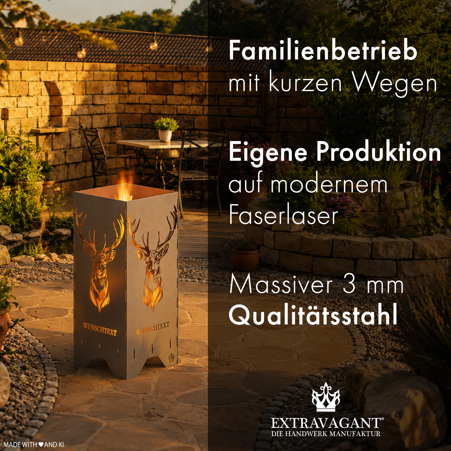 Fire barrel, fire basket, fire column, fireplace | Love motif