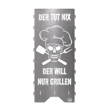 Feuertonne "Der tut nix, der will nur grillen" in 3 Größen bis 1 m Höhe