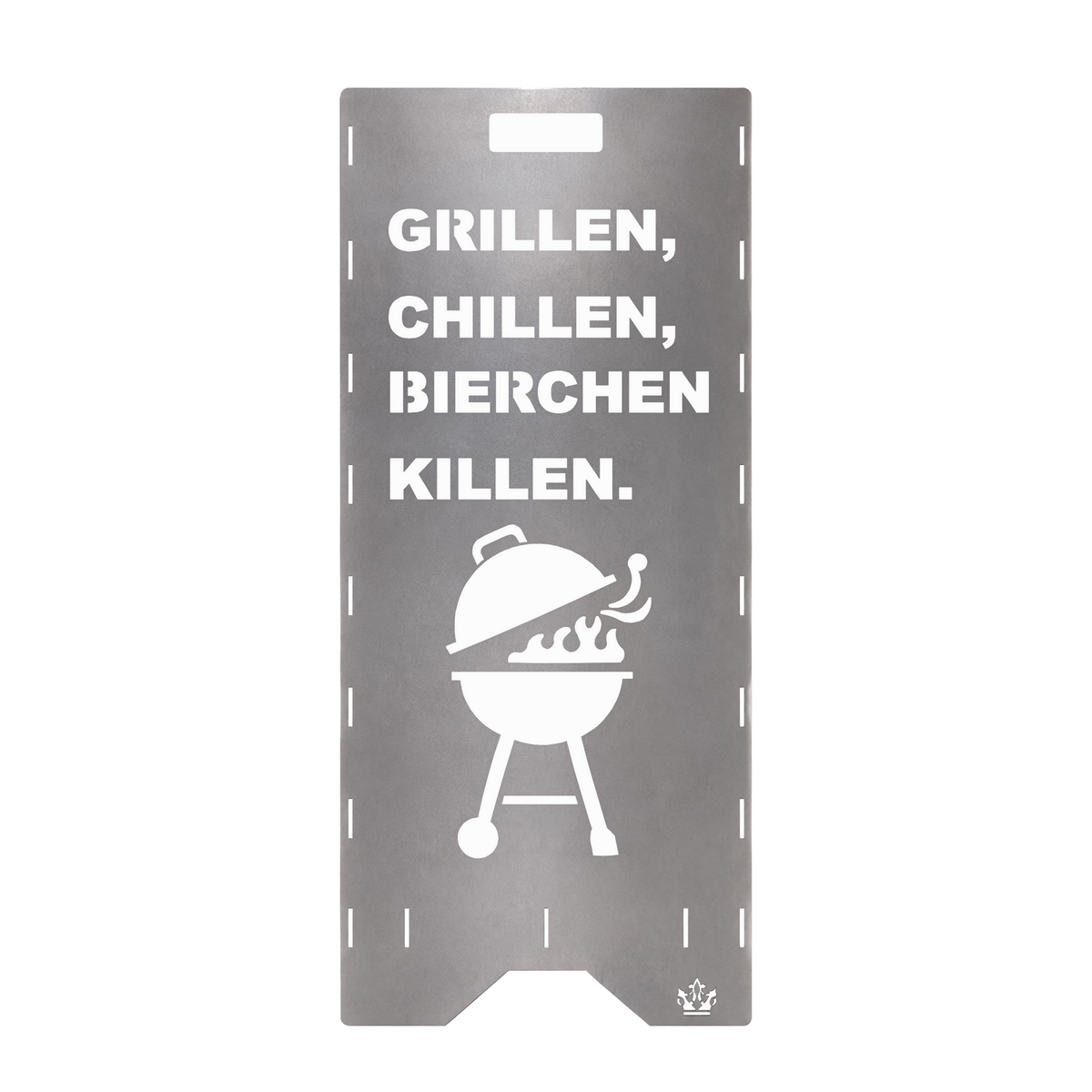 Feuertonne "Grillen, chillen" in 3 Größen bis 1 m Höhe