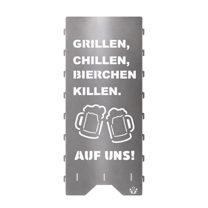 Feuertonne "Grillen, chillen" in 3 Größen bis 1 m Höhe