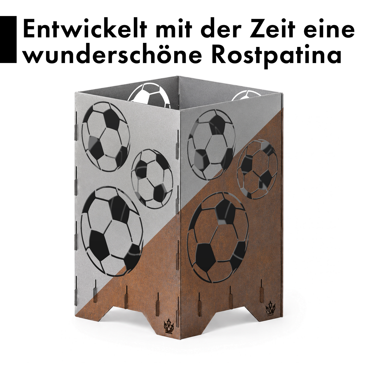 Feuertonne "Fußball" in 3 Größen bis 1 m Höhe