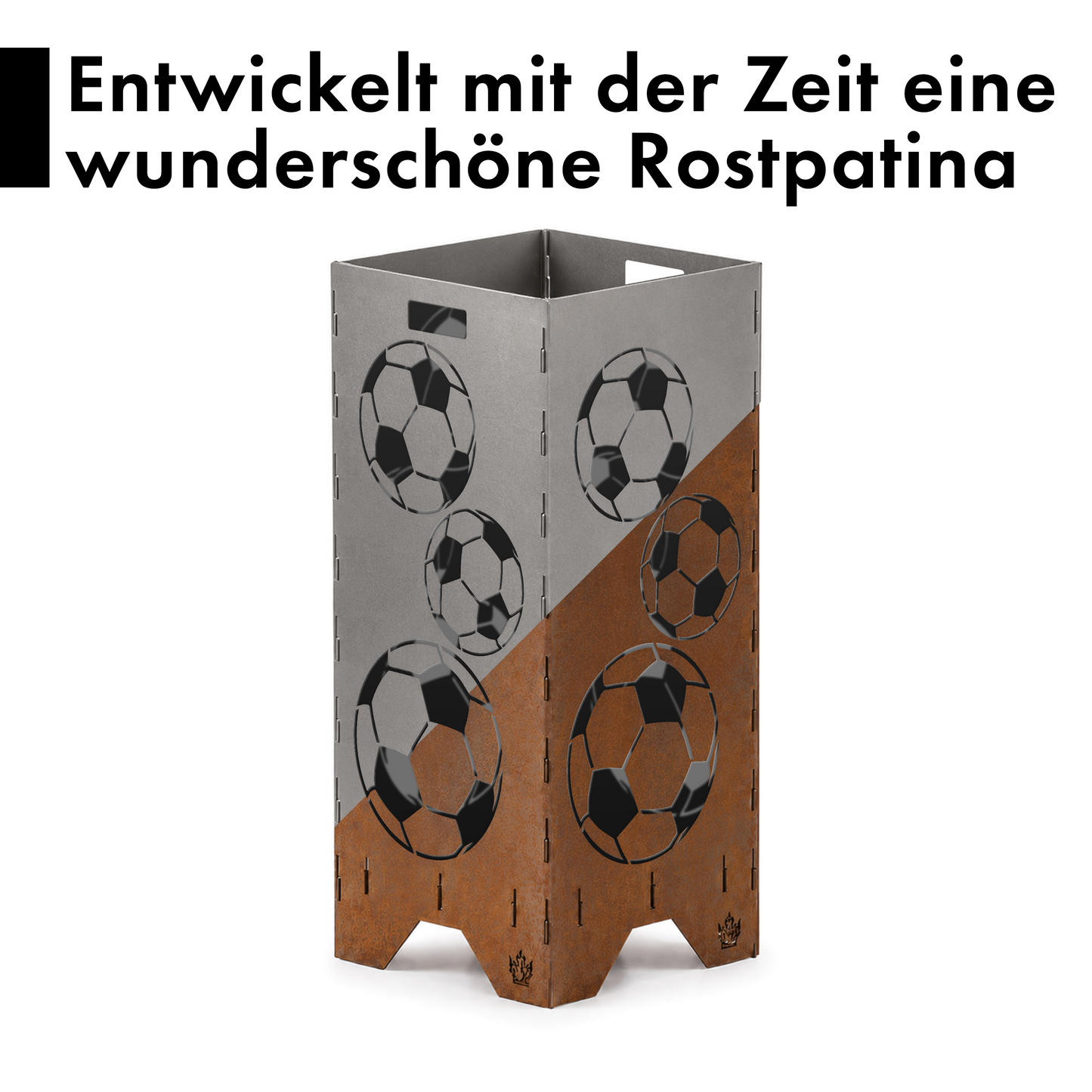 Feuertonne "Fußball" in 3 Größen bis 1 m Höhe