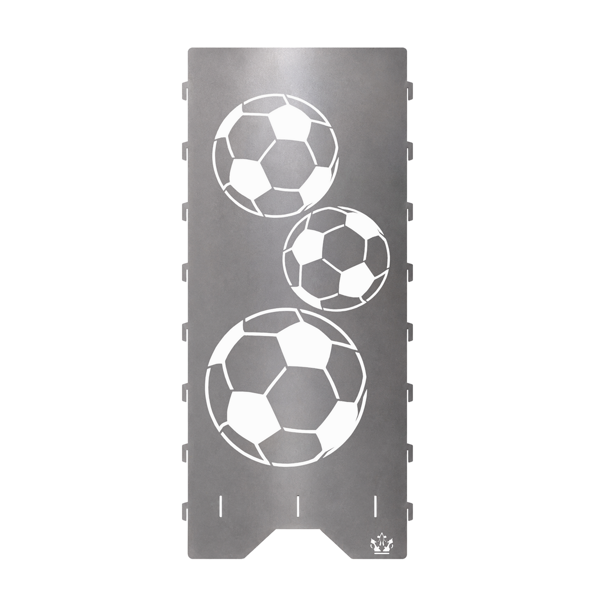 Gegenüberliegendes Seitenteil der Feuertonne Fußball 1 m mit gleichem Motiv