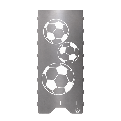 Gegenüberliegendes Seitenteil der Feuertonne Fußball 1 m mit gleichem Motiv