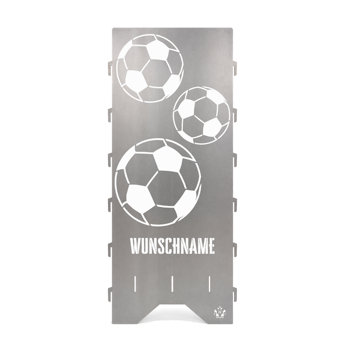 Gegenüberliegendes Seitenteil der Feuertonne Fußball 75 cm mit gleichem Motiv