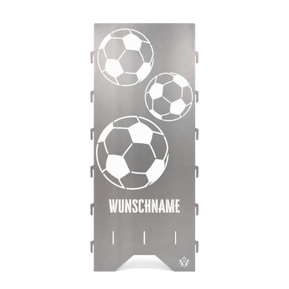 Gegenüberliegendes Seitenteil der Feuertonne Fußball 75 cm mit gleichem Motiv