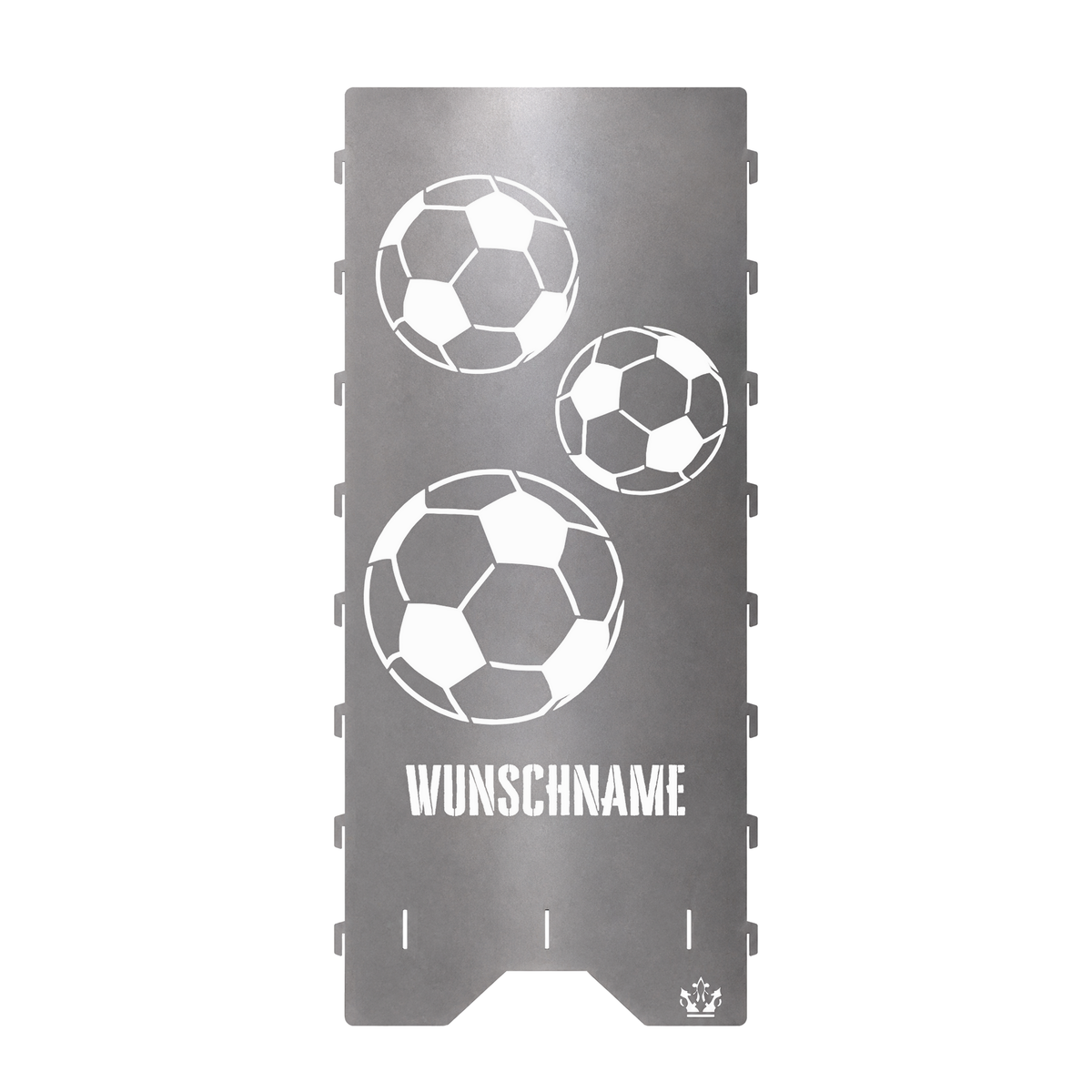 Gegenüberliegendes Seitenteil der Feuertonne Fußball 1 m mit gleichem Motiv