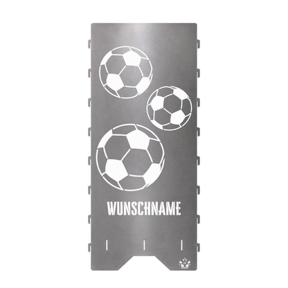 Gegenüberliegendes Seitenteil der Feuertonne Fußball 1 m mit gleichem Motiv