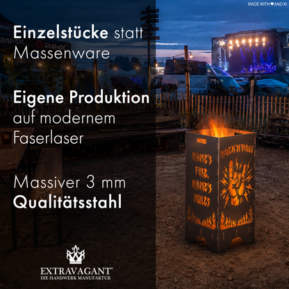 Fire barrel, fire basket, fire column, fireplace | Love motif